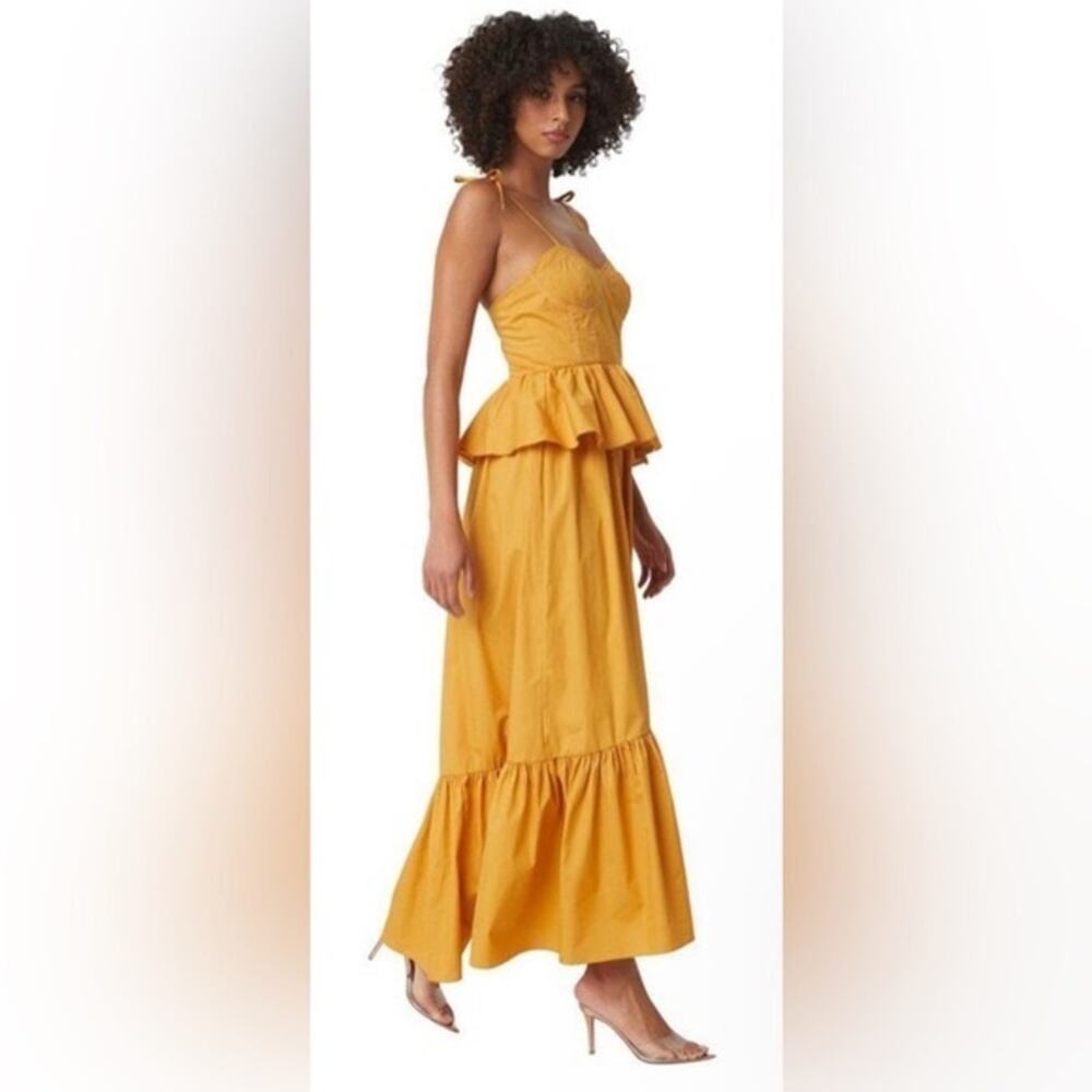 MISA Los Angeles Rosie Dress in Marigold Gold / Yellow Size Large - Picture 3 of 14